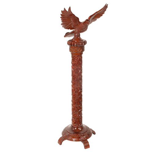 Аналой на одной колонне, цвет "кипарис", резной, с голубем, 45х45х120 см