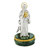Скульптура "Св. Апостол Павел" латунная в серебрении и позолоте, 11 см