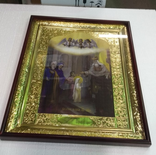 Икона большая храмовая Введения во храм Пресвятой Богородицы, прямая рама, 55х70 см, У 8-0272 фото 3