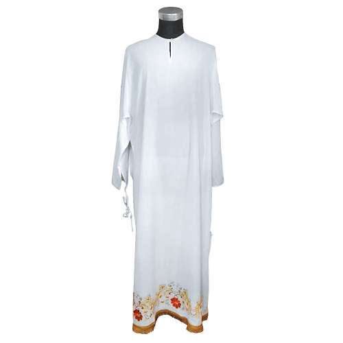 Подризник белый с рисунком "Барбарис", мокрый шелк, вышивка