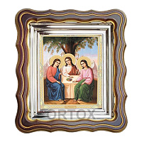 Икона Пресвятой Троицы, 25х28 см, патинированная багетная рамка