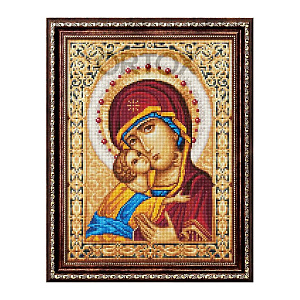 Алмазная мозаика "Икона Божией Матери Владимирская", 30х40 см (мозаика)