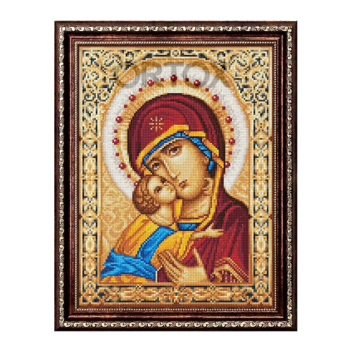 Алмазная мозаика "Икона Божией Матери Владимирская", 30х40 см