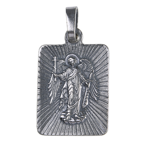 Образок мельхиоровый с ликом мученика Виктора Дамасского, серебрение фото 3