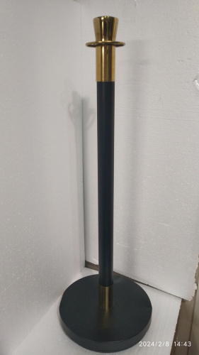 Столбик ограждения солеи металлический, 32х91 см, черный с золотом, У-1073 фото 4