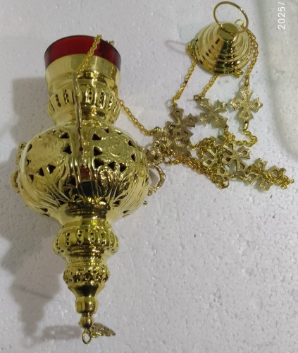 Купить лампада подвесная, латунь, 17,5х32 см, у 13-0284 фото 2