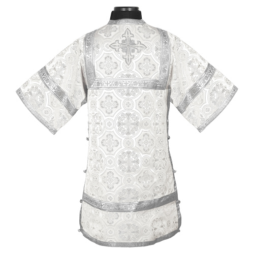 Стихарь алтарника детский, шелк "Горненский", белый с серебром фото 2