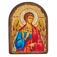Икона Ангела Хранителя, 17х23 см, арочной формы, под старину №1
