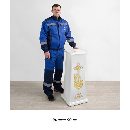 Подставка под хоругвь, крест, икону "Суздальская" белая с золотом (поталь) фото 3