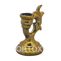 Подсвечник настольный керамический "Греческий", под золото, высота 7 см