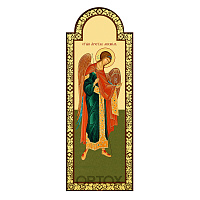 Диаконская дверь к "Суздальскому" иконостасу, цвет "кипарис" с золотом, 198х76х8 см
