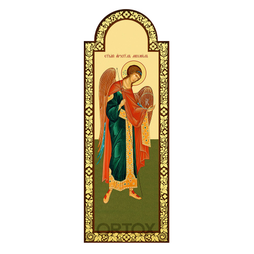 Диаконская дверь к "Суздальскому" иконостасу, цвет "кипарис" с золотом, 198х76х8 см