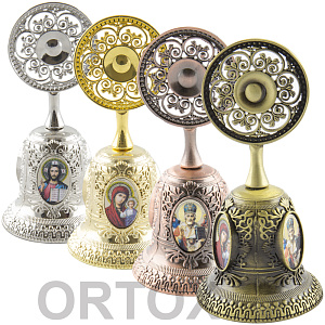 Колокольчик сувенирный с ликами святых, 4,5х9,5 см, цвет микс (металл)