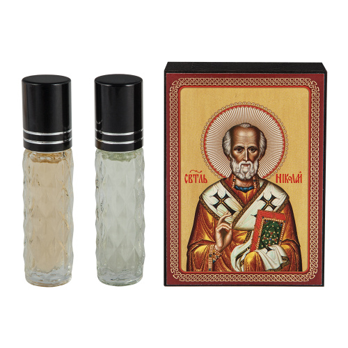 Набор ароматов с иконой святителя Николая Чудотворца, в индивидуальной подарочной упаковке, 2 шт. по 10 мл фото 3