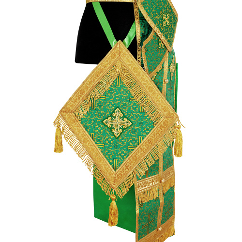 Иерейское облачение, парча "Афон", зеленое с золотом фото 5 Иерейское облачение, парча "Афон", зеленое с золотом фото 5