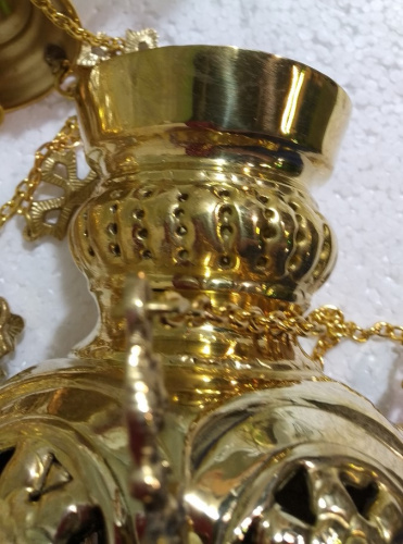 Купить лампада подвесная, латунь, 17,5х32 см, у 13-0284 фото 9