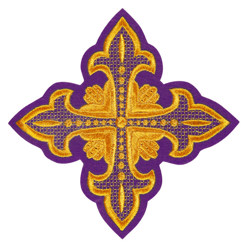Крест на облачение пришивной фиолетовый  фото 2