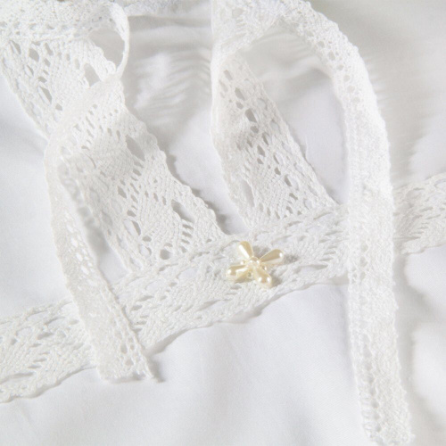 Комплект для крещения "Классика" белый: рубашка и чепчик, размер 62 фото 7