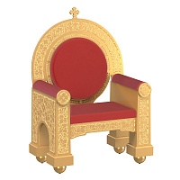 Архиерейский трон "Владимирский" позолоченный, 104х70х149 см