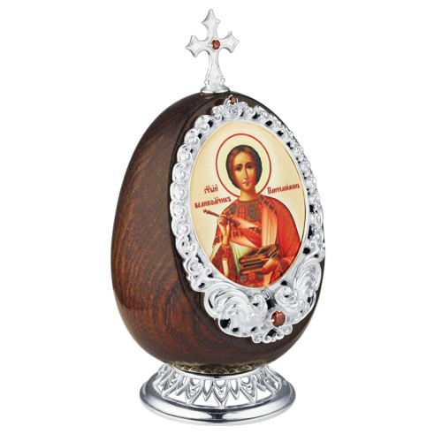 Яйцо "Пасхальное" с иконой из ювелирного сплава с камнями фото 3