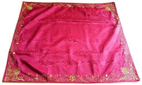 Илитон на престол бордовый, из муара с вышивкой Вифлеем, 80х70 см фото 2