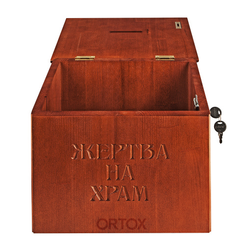 Ящик для пожертвований "Суздальский" настольный / настенный, наклонный, цвет "кипарис", 36х28х36 см фото 7