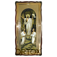 Икона большая храмовая Воскресение Христово, фигурная рама