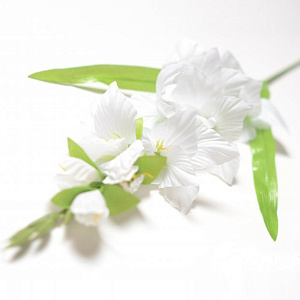 Цветы искусственные "Ветка гладиолуса" (белый)