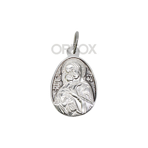 Серебряная иконка-образок с ликом Божией Матери "Владимирская", 1,7х2,4 см (серебро)