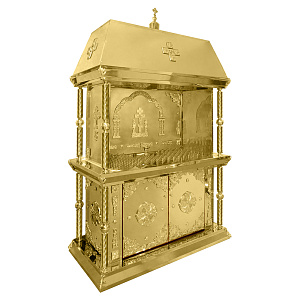 Панихидный стол на 200 свечей с сенью, 170х82х291,5 см (две дверки)