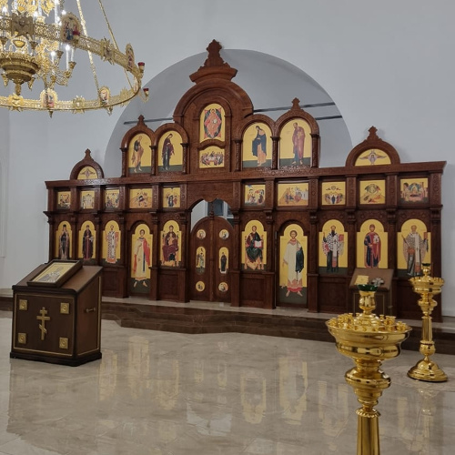 Иконостас "Владимирский" трехъярусный, цвет "кипарис", 690х620х40 см фото 9