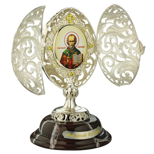 Яйцо пасхальное из ювелирного сплава, в позолоте с камнями фото 2 Яйцо пасхальное из ювелирного сплава, в позолоте с камнями фото 2