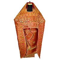 Иерейское облачение красное с иконой "Воскресение Христово", парча