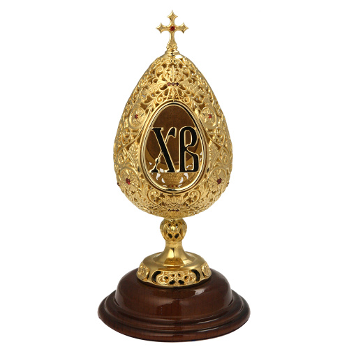 Яйцо из ювелирного сплава в позолоте "Пасхальное" фото 2