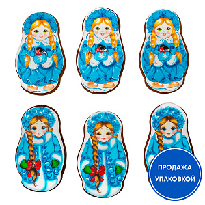 Набор имбирных пряников "Снегурочка" (упаковка 50 шт.) (глазурь)