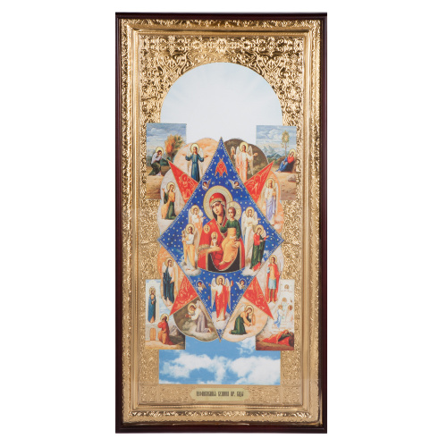 Икона большая храмовая Божией Матери "Неопалимая Купина", прямая рама фото 2