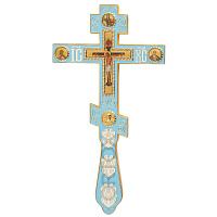 Крест напрестольный латунный восьмиконечный, 14,5х26 см, У-0632