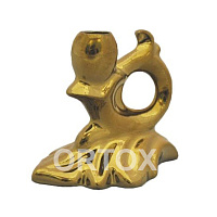 Подсвечник настольный керамический "Дубок", под золото, высота 4,5 см