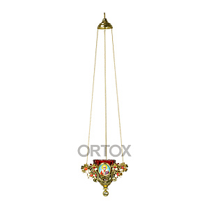 Лампада подвесная “Цветы”, 13х14 см (с иконой)