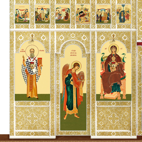 Иконостас деревянный "Суздальский" четырехъярусный белый с золотом (поталь), 608х637х25,4 см фото 6 Иконостас деревянный "Суздальский" четырехъярусный белый с золотом (поталь), 608х637х25,4 см фото 6