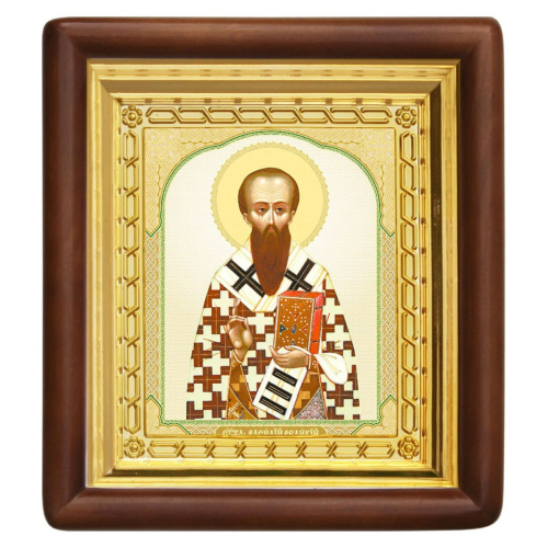 Икона святителя Василия Великого, 18х20 см, деревянный киот