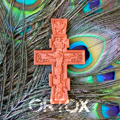 Крест деревянный нательный «Серафимский», цвет темный, высота 6,5 см фото 4