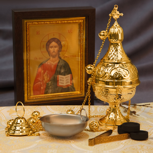 Кадило № 51, латунь, покрытие под золото, 14,5х30,3 см фото 2