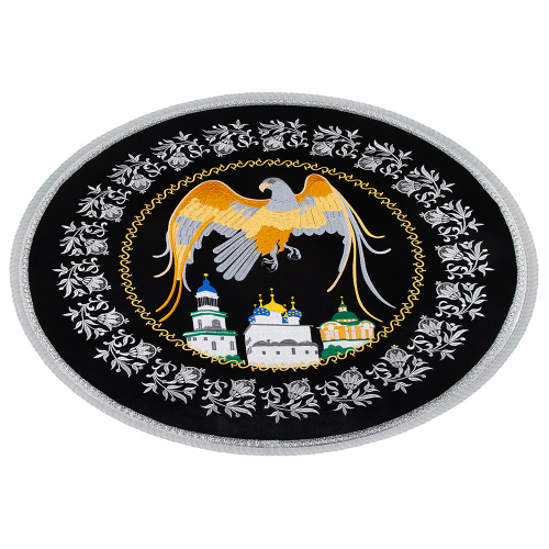 Орлец архиерейский, бархат, вышивка, серебряная бахрома, диаметр 75 см фото 2