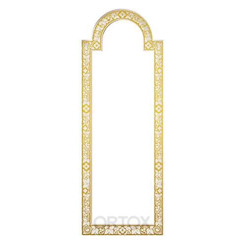 Диаконская дверь к "Суздальскому" иконостасу белая с золотом (патина), 198х76х8 см фото 2