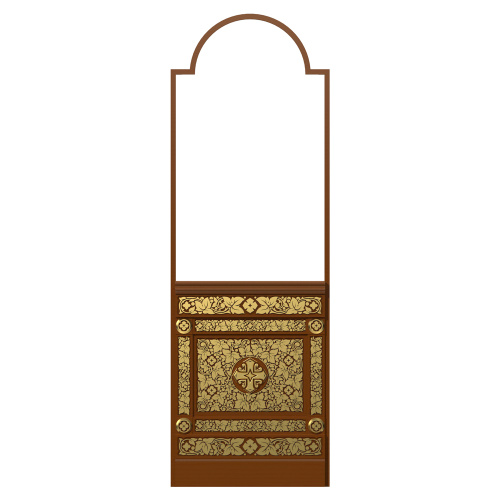 Диаконская дверь для "Романовского" иконостаса, цвет "кипарис" с золотом (поталь), 220х70х10 см фото 3