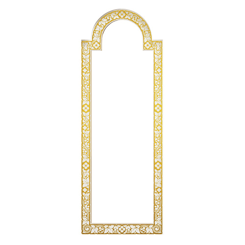 Диаконская дверь для "Суздальского" иконостаса белая с золотом (патина) фото 2