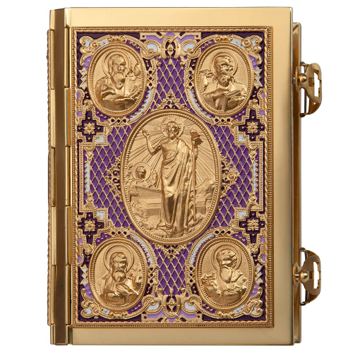 Евангелие требное малое, полный оклад "под золото", эмаль, 12х16 см фото 2