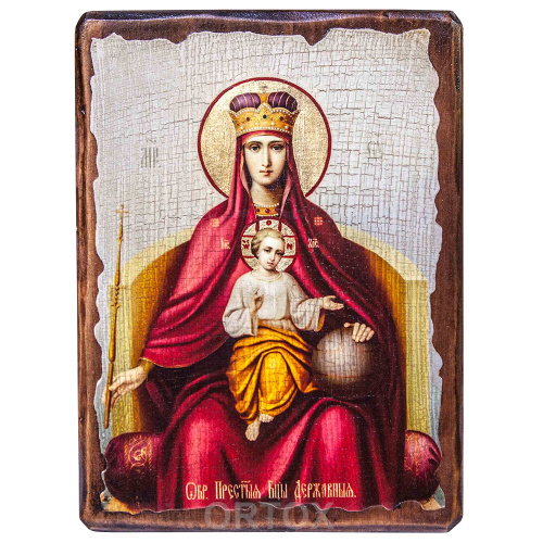 Икона Божией Матери "Державная", под старину фото 6