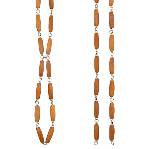 Цепь для наперсных крестов и панагий деревянная, светлая, длина 112 см (груша)